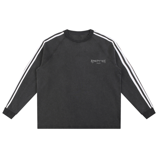 Snow Washed Contrast Tape Sweatshirt